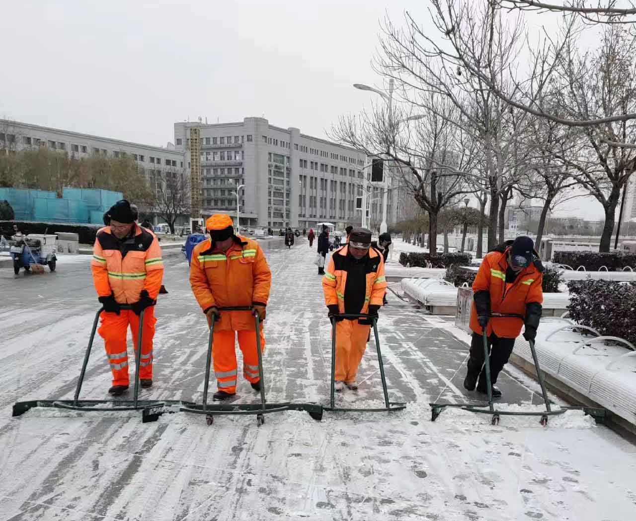 以雪為令 保障出行 | 大雪紛飛而至，華富人清雪忙